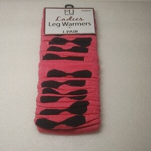Ladies Pink & Black Leg Warmers